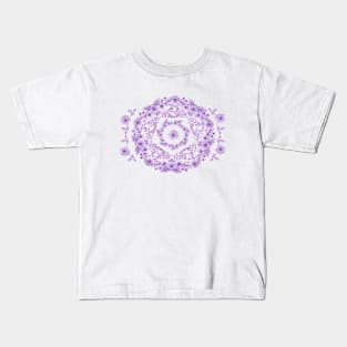 Violet Purple Rhapsody Floral Kids T-Shirt